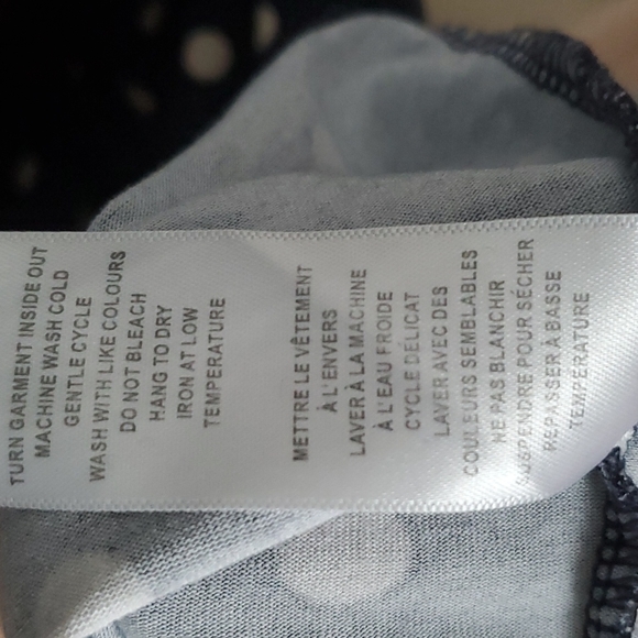 Cleo petite faux wrap blue and cream polka dotted dress in size large petite - Picture 5 of 13